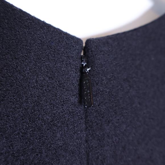 GUCCI Wool Surplice GG Belted Sheath Dress Black Short Sleeve Women's M - Picture 6 of 11